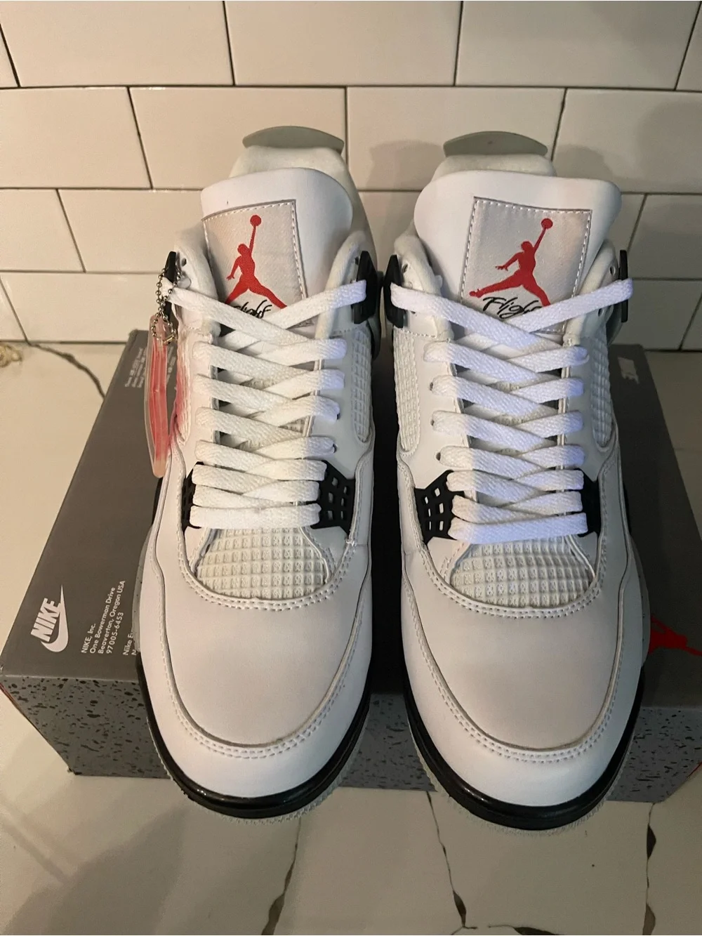 Men’s Retro 4 White Cement Size 12 Without Box.
